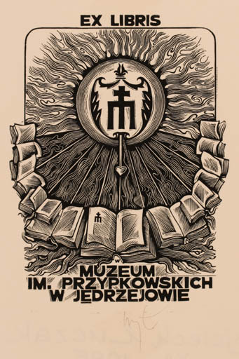 Exlibris by Wojciech Luczak from Poland for ? Muzeum Imprzypkowskich - Book Sun 