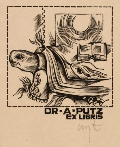 Exlibris by Wojciech Luczak from Poland for Dr. A Putz - Book Fauna 