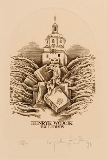 Exlibris by Wojciech Luczak from Poland for Henryk Wojcika - Book Church 