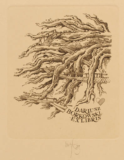 Exlibris by Wojciech Luczak from Poland for Dariusz Borkowski - Flora 