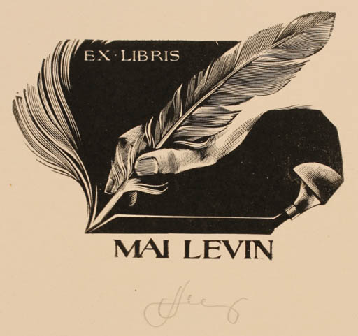 Exlibris by Lembit Löhmus from Estonia for Mai Levin - Book Hand(s) 