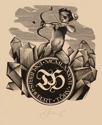 Exlibris by Lembit Löhmus from Estonia for Hubert Torv - Monogram Mythology 