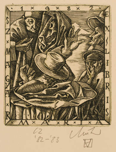 Exlibris by Arpad Müller from Hungary for Maria Szmagyar - Group 