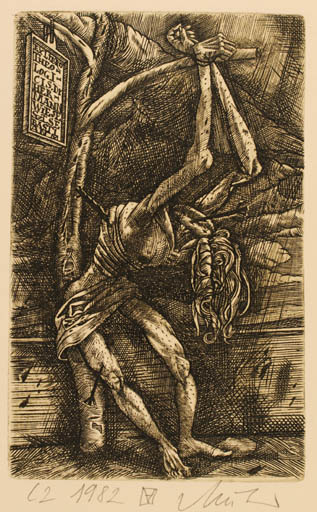 Exlibris by Arpad Müller from Hungary for Dr. Hermann Wiese - Death Man 