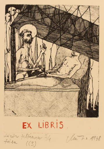 Exlibris by Arpad Müller from Hungary for ? ? - Religion 