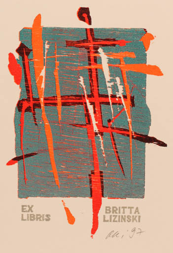 Exlibris by Detlef Olschewski from Germany for Brigitta Lizinski - Abstract 