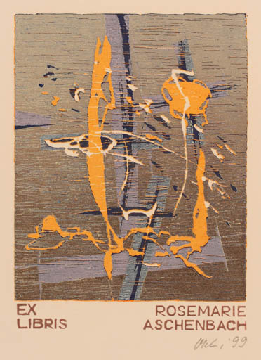 Exlibris by Detlef Olschewski from Germany for Rosemarie Aschenbach - Abstract 