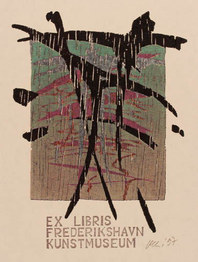 Exlibris by Detlef Olschewski from Germany for Frederikshavn Kunstmuseum & Exlibrissamling - Abstract 