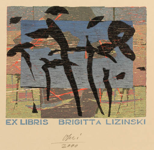 Exlibris by Detlef Olschewski from Germany for Brigitta Lizinski - Abstract 