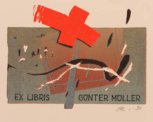 Exlibris by Detlef Olschewski from Germany for Günter Müller - Abstract 