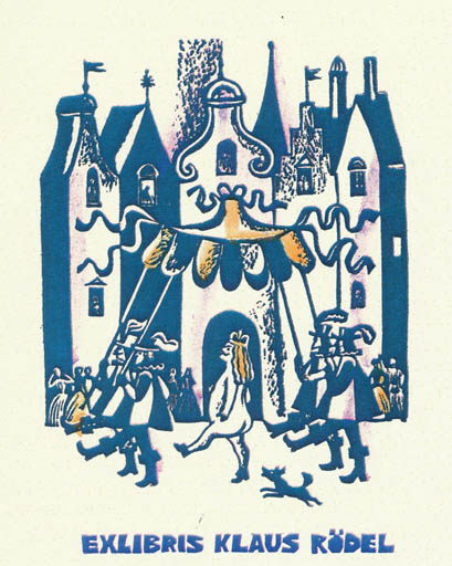 Exlibris by German Ratner from Russia for Klaus Rödel - Fairytale/fable Literature 