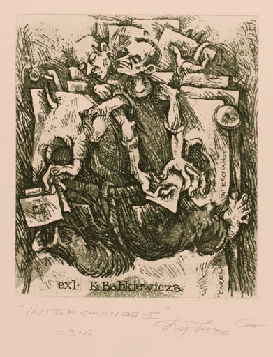 Exlibris by Sergey Parfionov from Russia for K. Bahkiewicza - Man 