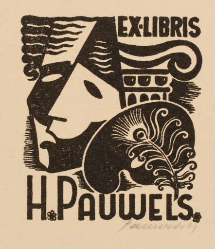 Exlibris by Hedvig Pauwels from Belgium for Hedvig Pauwels - Classical antiquity Theater/Cirkus 