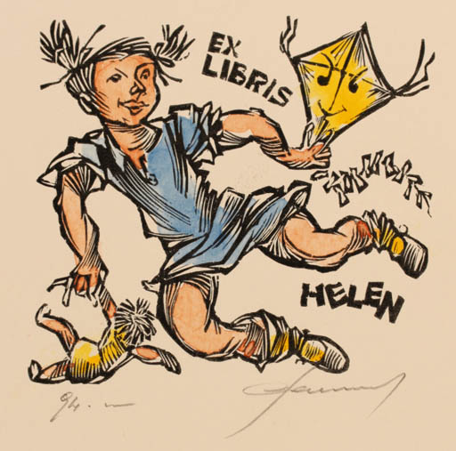 Exlibris by Hedvig Pauwels from Belgium for ? Helen - Child 