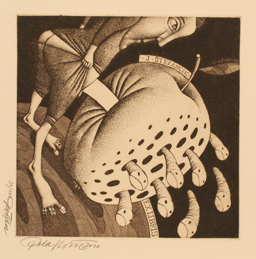 Exlibris by Dusan Polacovic from Slovak Republic for Jan Stenicka - Erotica Surrealism 