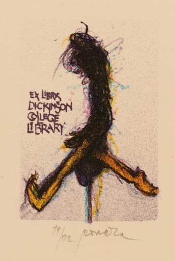 Exlibris by Pavel Roucka from Czech Republic for Dickinson College Library - Abstract 