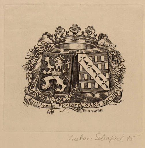 Exlibris by Victor Schapiel from Austria for ? ? - Heraldry 