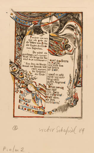 Exlibris by Victor Schapiel from Austria for Susanna Kolar Flicka - Angel Religion Text/Writing 