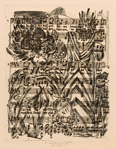 Exlibris by Victor Schapiel from Austria for H. N. - Music Couple 