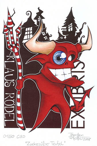 Exlibris by Thorsten Pfeiffer from Germany for Klaus Rödel - Devil 