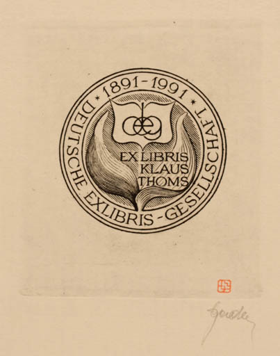 Exlibris by Tadeusz Szumarski from Poland for Klaus Thoms - Flower 