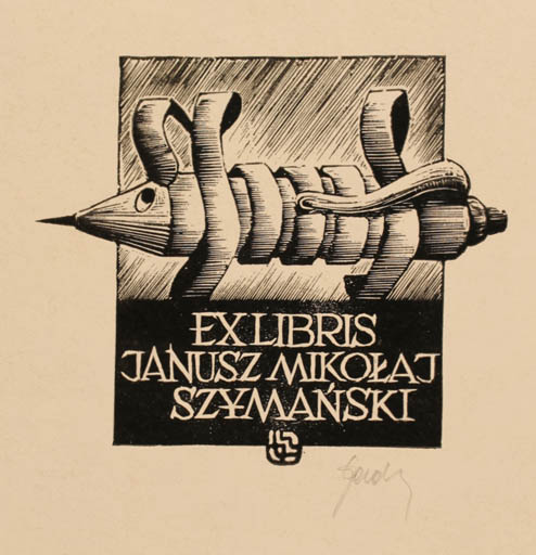 Exlibris by Tadeusz Szumarski from Poland for Barbary Klein-Szymanskiej - 