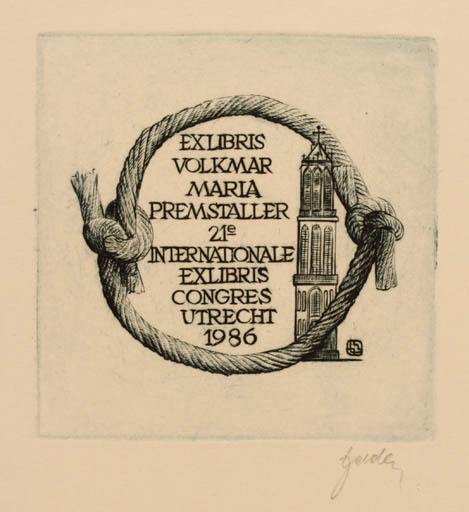 Exlibris by Tadeusz Szumarski from Poland for Volkmar Maria Premstaller - Exlibris Congress Church 