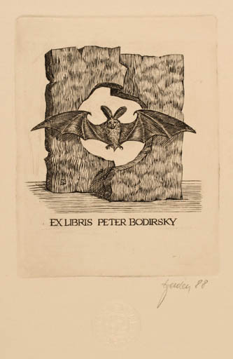 Exlibris by Tadeusz Szumarski from Poland for Peter Bodirsky - Fauna 