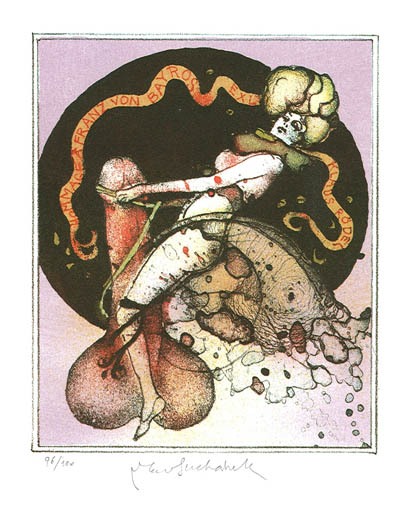 Exlibris by Vladimir Suchanek from Czech Republic for Klaus Rödel - Erotica 