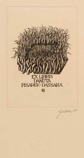 Exlibris by Tadeusz Szumarski from Poland for Danuta  Pisarek-Dassara - Flora 