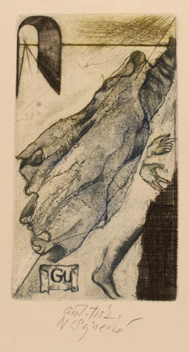 Exlibris by Nadeza Synecka from Czechoslovakia for Georg Albert Urban - Abstract Hand(s) 