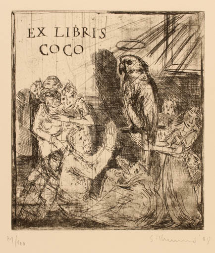 Exlibris by Susanne Theumer from Germany for COCO ? - Bird Group 