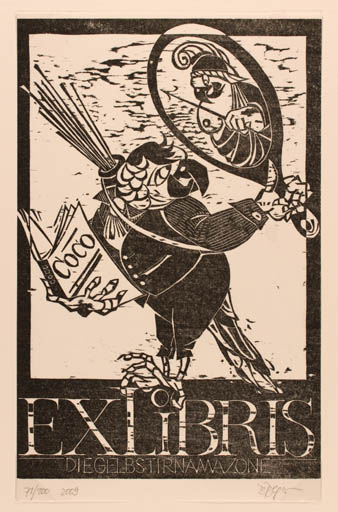 Exlibris by Barbara Beger from Germany for COCO ? - Book Bird 