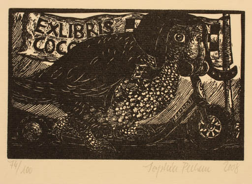 Exlibris by Sophia Pechau from Germany for COCO ? - Bird 