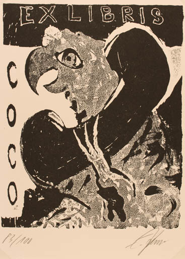 Exlibris by Ekkehard Fröschlin from Germany for COCO ? - Bird 