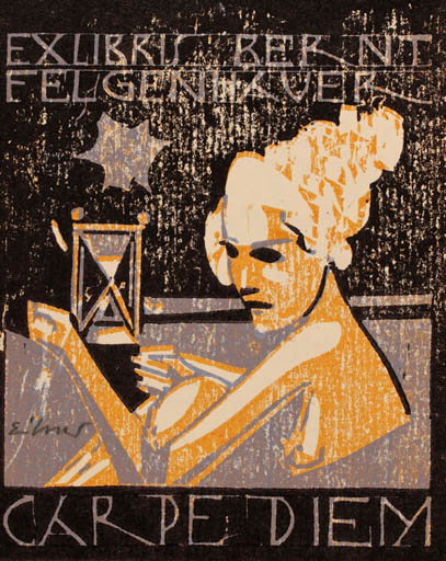 Exlibris by Frank Eissner from Germany for Dr. Bernt Felgenhauer - Woman 