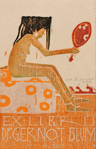 Exlibris by Frank Eissner from Germany for Dr. Gernot Blum - Woman 