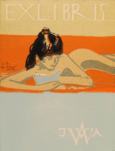 Exlibris by Frank Eissner from Germany for J. V. A. W. - Book Woman 