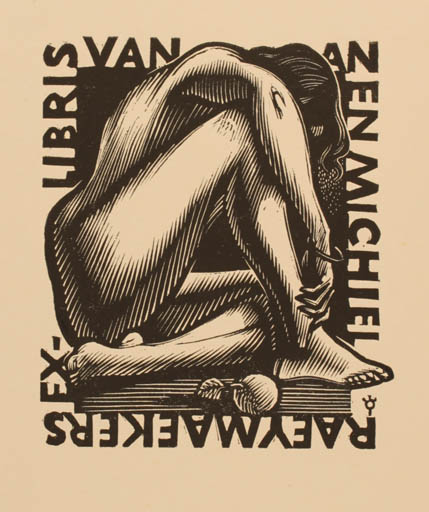 Exlibris by Frank-Ivo van Damme from Belgium for Azen  Michiel Van Raeymaekers - Woman 