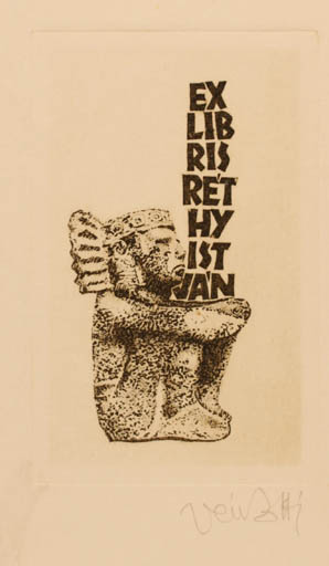 Exlibris by Zoltan Vén from Hungary for Dr. Istvan Rethy - Classical antiquity 