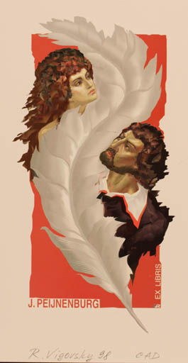 Exlibris by Ruslan Vigovsky from Ukraine for Joop Peijnenburg - Couple Romance 