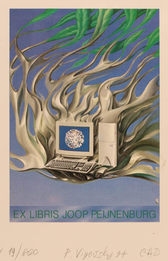 Exlibris by Ruslan Vigovsky from Ukraine for Joop Peijnenburg - Technology 