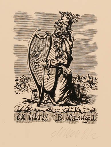 Exlibris by M.M. Vercholantsjew from Russia for ? ? - Man Music 