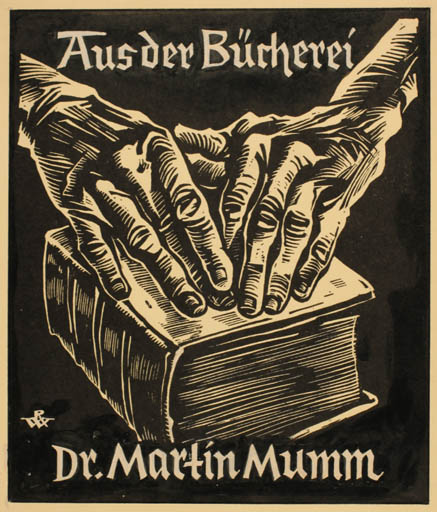 Exlibris by Rudolf Warnecke from Germany for Dr. Martin Mumm - Book 