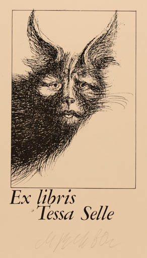 Exlibris by M.M. Vercholantsjew from Russia for Tessa Selle - Cat 