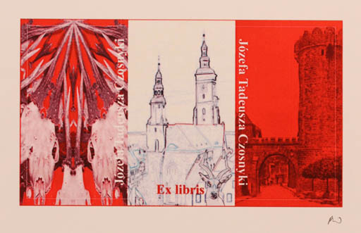 Exlibris by Rajmund Aszkowski from Poland for Josef Tadeusz Czosnyka - Architecture Castle/Palace 