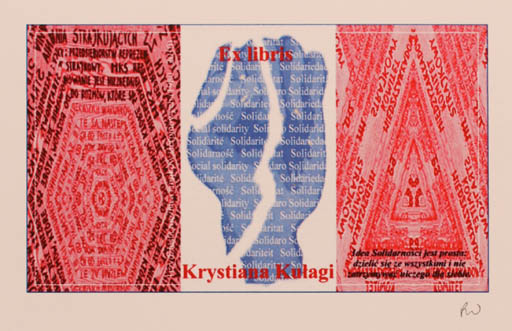 Exlibris by Rajmund Aszkowski from Poland for Krystiana Kolagi - Text/Writing 