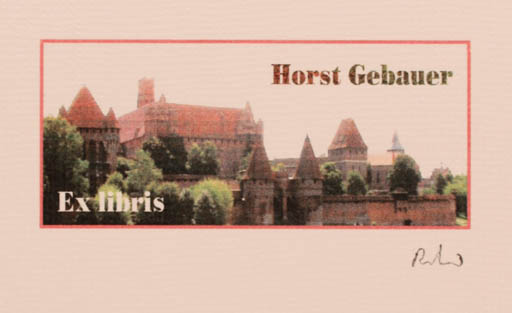 Exlibris by Rajmund Aszkowski from Poland for Horst Gebauer - Castle/Palace 