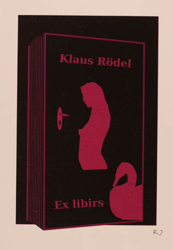 Exlibris by Rajmund Aszkowski from Poland for Klaus Rödel - Book Leda and the Swan Mythology 