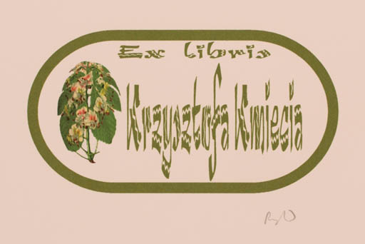 Exlibris by Rajmund Aszkowski from Poland for Krzysztof Kmiec - Flora 